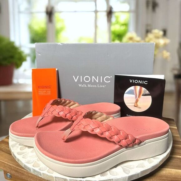 Vionic Sunrise Kenji Orthotic Supportive Toe Post Platform Slip-On Sandal Women’ - Picture 3 of 11